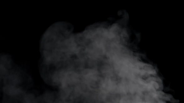 Floating smoke on black background