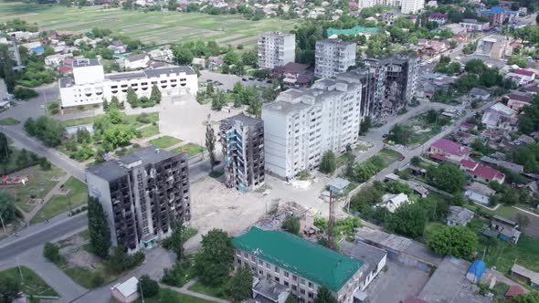 Borodyanka Ukraine  a Destroyed Building During the War