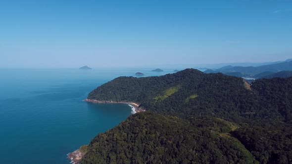 Maresias beach landmark travel destination in Brazil.