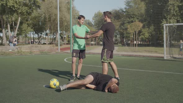 Soccer Referee Showing Red Card To Player