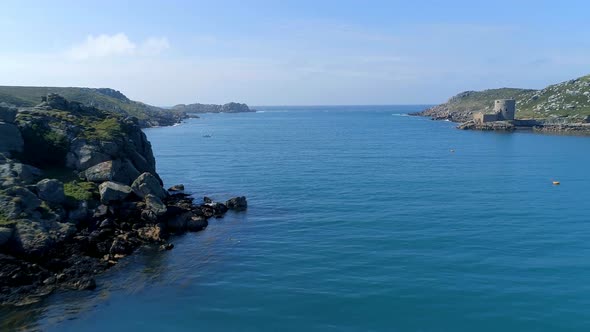 Scilly Isles Sea Channel and Exposed Rock