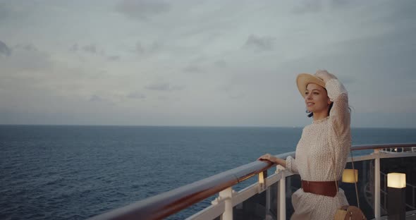 Young girl on a cruise ship