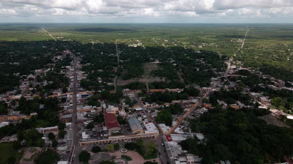 Main plaza of beatiful town of Izamal, Mexico