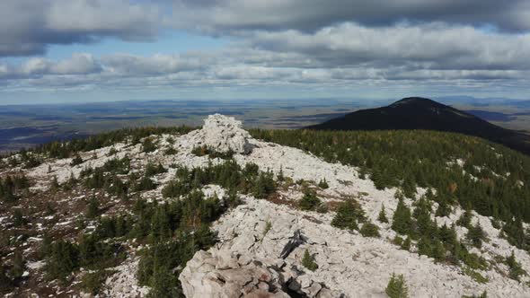 Top of the Mountain Range Against the Sky