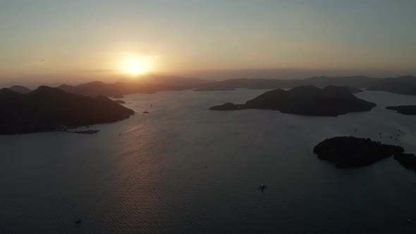 Sunset Over the Sea and Islands