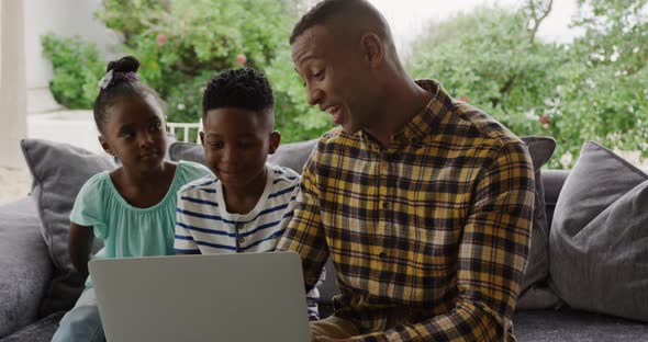 Family enjoying free time at home