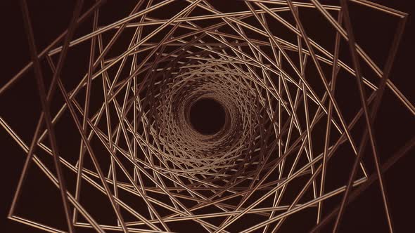 Gold Latticed Spiral Tunnel