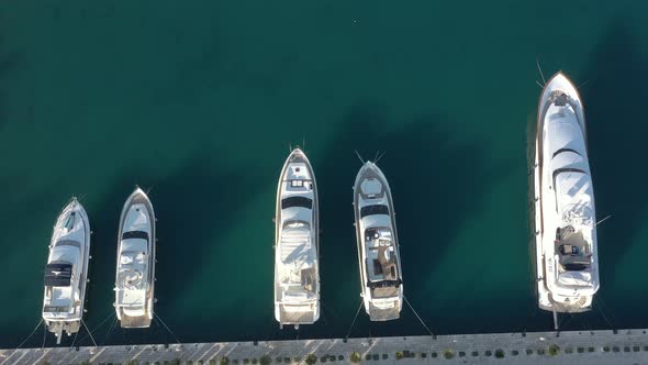 Descending over the pier with yachts