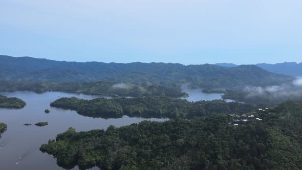 Aerial view of New Zealand Fjords