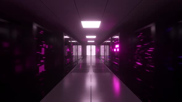 Digital Data Transmission to Data Servers Behind Glass Panels in a Data Center Server Room