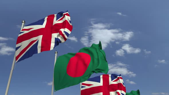 Flags of Bangladesh and the United Kingdom