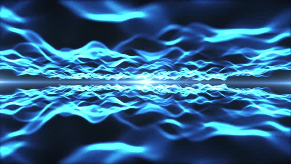 Glowing Waves On A Blue Background