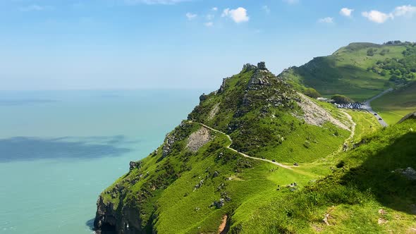 Beautiful North Devon Valley of Rocks coastline scenery, England United Kingdom