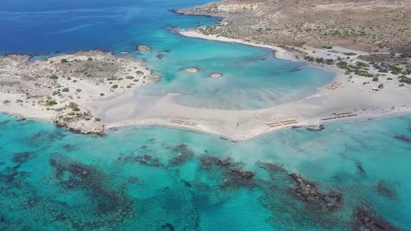 Paradise vacation. Turquoise sea at Elafonisi, Crete, Greece. Idyllic place