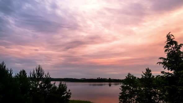 Clouds Over Lake Time lapse