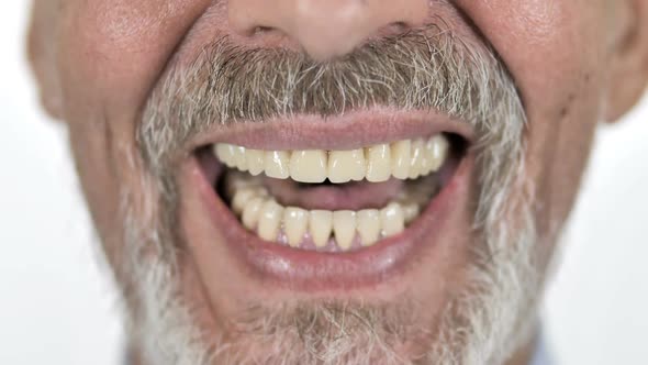 Close Up of Smile of Old Man