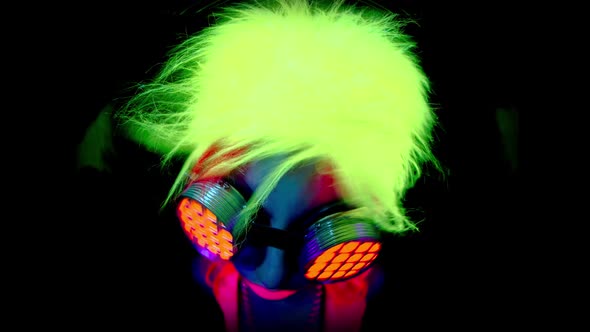 Glow Uv Neon Sexy Disco Female Cyber Doll Robot Electronic Toy