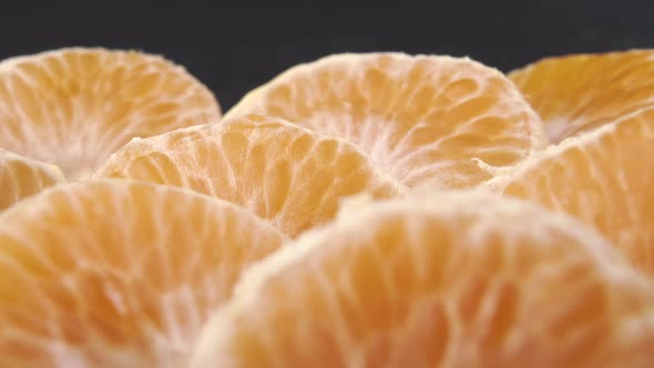 Tangerine slices close up