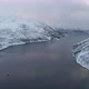 Fjord surrounded with mountains covered with snow, Tromso, Norway - VideoHive Item for Sale