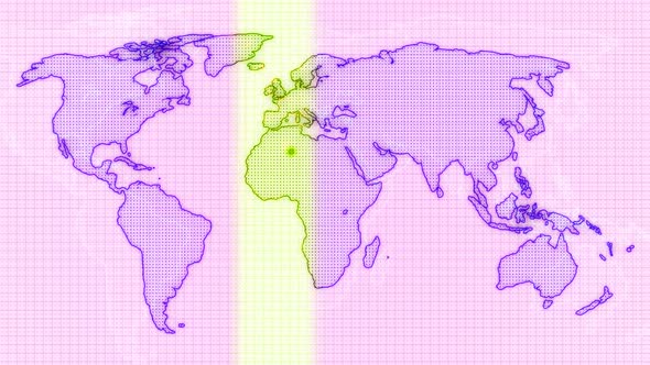 Purple Color Scanning Earth Map Animation