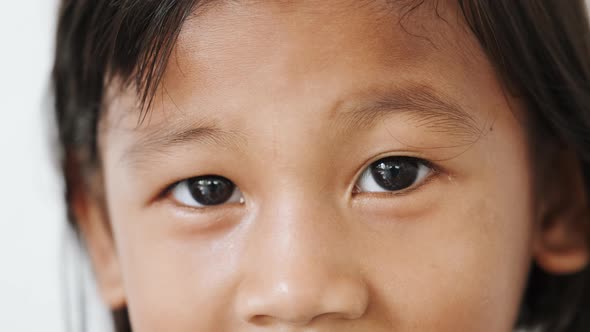 Small Kid Child Looking in Camera Eyes Closeup