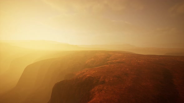 Fantastic Autumn Scenery Surrounded By Fog