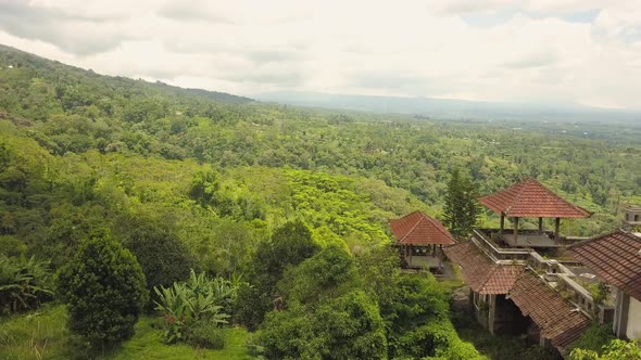 Aerial Drone Video of Abandoned Hotel in Bedugul, Bali Island