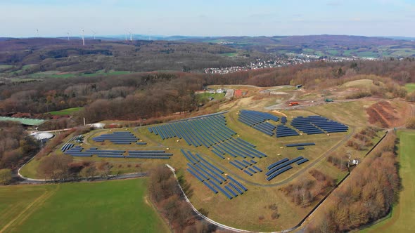 Small Solar Power Plant in the countryside.