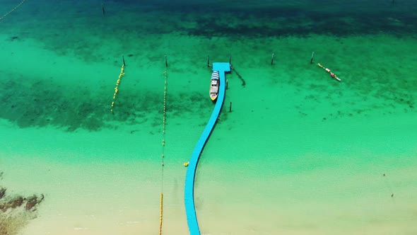 4K Aerial view of pier on Ko Lan Island, Pattaya