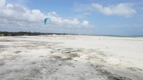 Zanzibar Tanzania  Low Tide in the Ocean Near the Shore