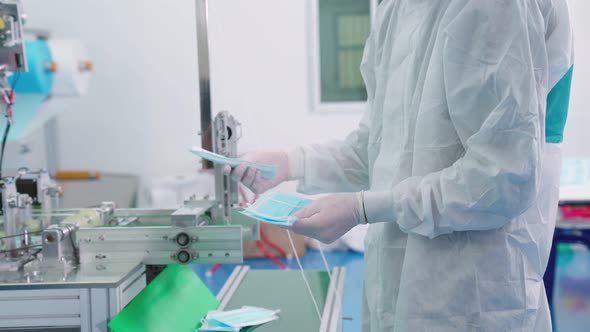 Face Mask Production Line in Modern Factory