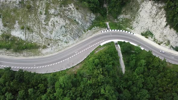 Mountain Winding Zig Zag Road