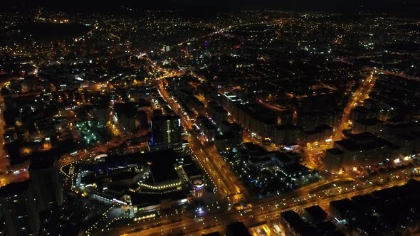 Aerial View Of Modern City Night