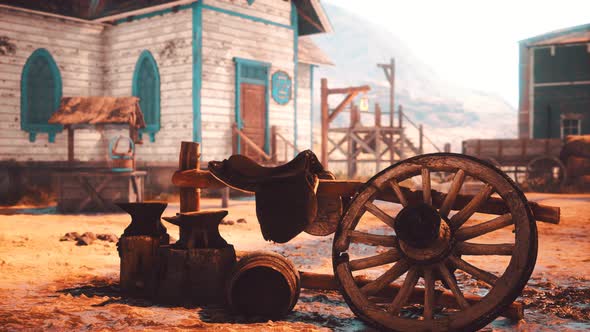 Old American Wild Western Style Town alt