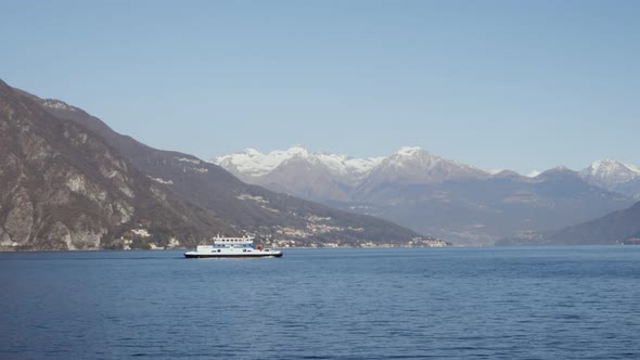 ferry crossing lake Como from Menaggio to Varenna 4k.