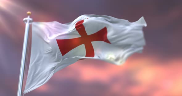 Knights Templar Flag at Sunset