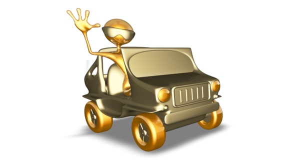 Gold Man 3D Character - Cartoon Auto Rally
