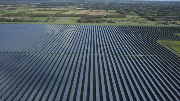 Aerial of The Eggebek Solar Park, Germany's largest photovoltaic power station