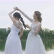 Happy Asian Lesbian Married Couple Dancing In The Park. - VideoHive Item for Sale