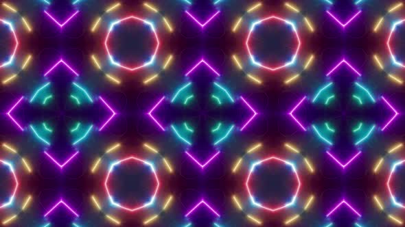 Multi Colored Light Beam Kaleidoscope Vj Background Loop 4K 11