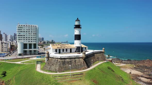 Famous Lighthouse at brazilian northeast. Salvador Bahia Brazil.