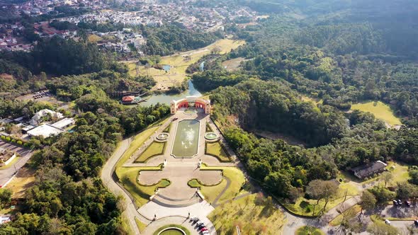 Curitiba Brazil. Public park at downtown city of Parana state.