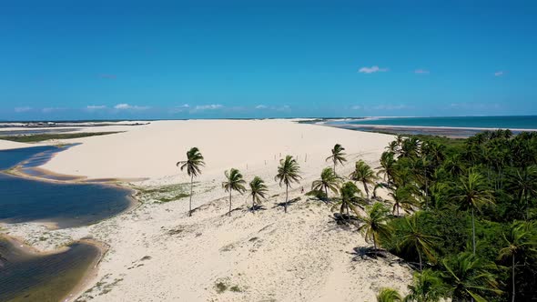 Jericoacoara Ceara Brazil. Scenic summer beach at famous travel destination.