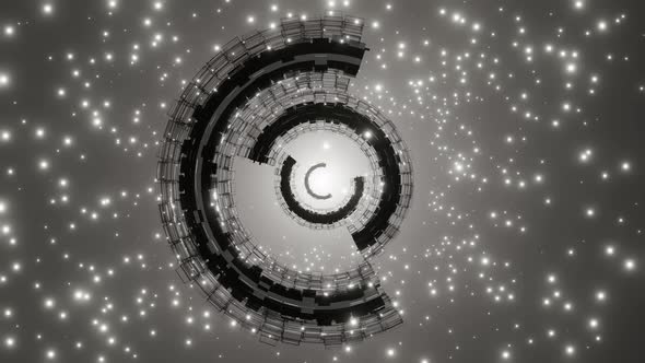 Flight in abstract sci-fi tunnel seamless loop. Futuristic motion graphics, high tech background alt