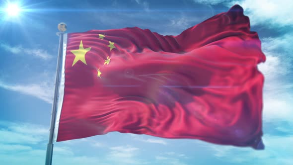 4K 3D China Flag