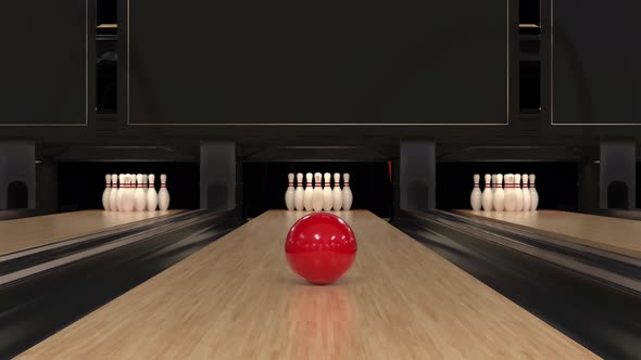 Bowling Strike in Slow Motion alt