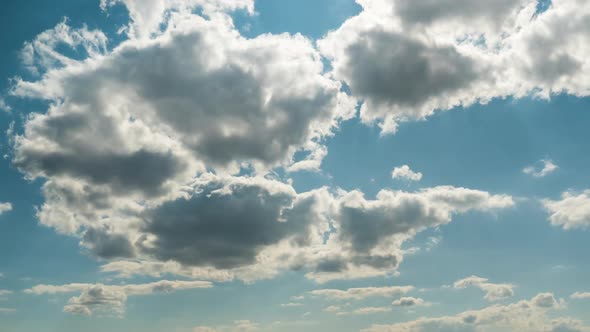 Clouds Move Smoothly in the Blue Sky. Timelapse