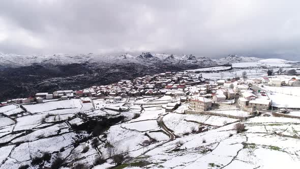 Snow covered village