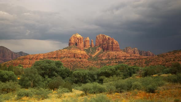 Sedona Cathedral Rock with Storm Zoom In