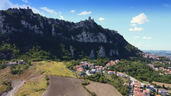 Beautiful Landscape of SanMarino Buildings Agriculture Mountains and Forest